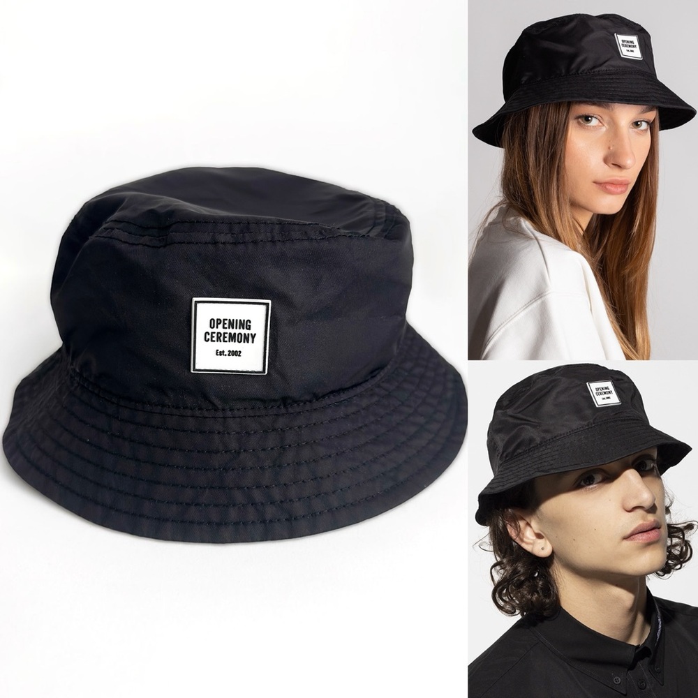 ✨OPENING CEREMONY Box Logo Bucket Hat Black Unisex